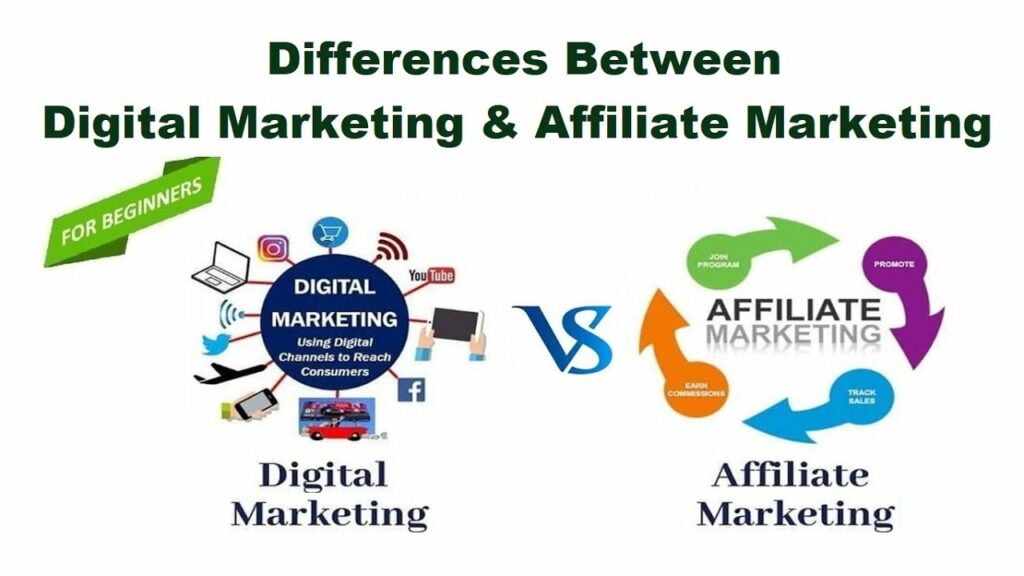 difference between digital marketing and affiliate marketing